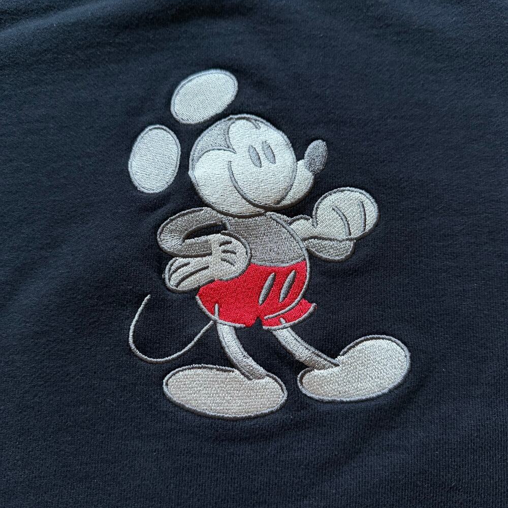 Disney Mickey Mouse Retro Cotton Crewneck Sweatshirt Black Sz S